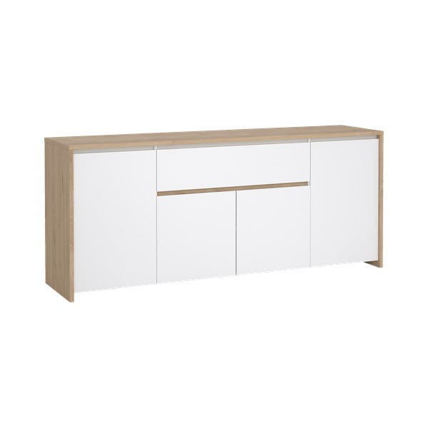 Fehér-natúr színű komód tölgyfa dekorral 197x84x48 cm Next – Tvilum-image-2