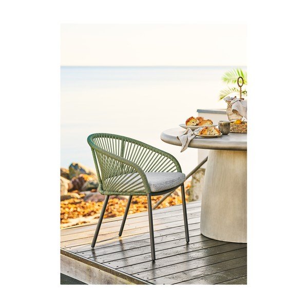 Zöld fém-párnázott kerti szék Novella – House Nordic-image-1