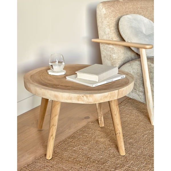 Munggurfa kerek tárolóasztal ø 65 cm Wellcres – Kave Home-image-1