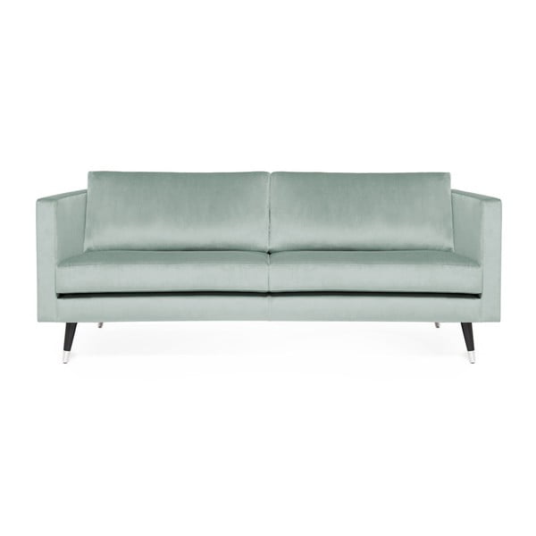 Meyer Velvet világos türkiz 3 személyes kanapé, ezüstszínű lábakkal - Vivonita
