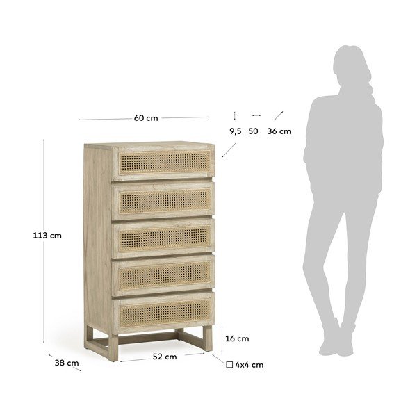Rexit mindifa komód 5 fiókkal - Kave Home-image-2