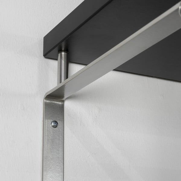 Fekete-ezüstszínű fém fali fogas polccal 70 cm Rex – Spinder Design-image-3