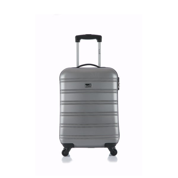 Bilbao ezüstszínű gurulós bőrönd, 35 l - Bluestar