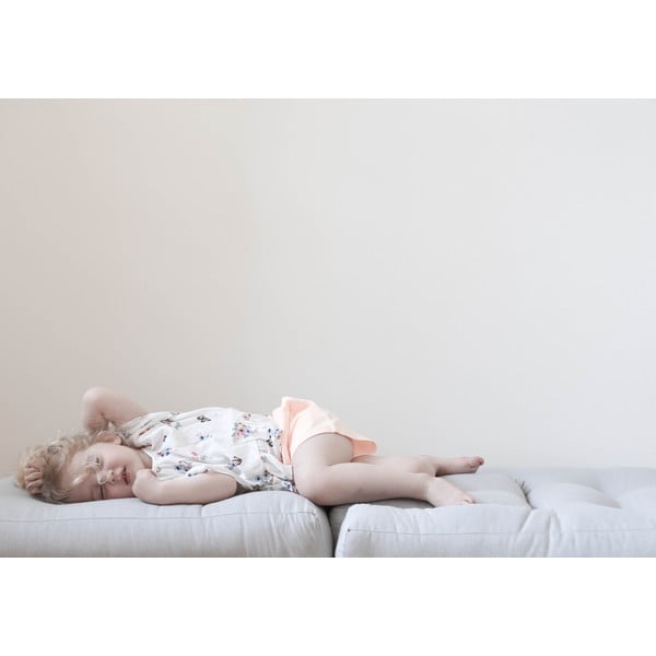 Mini Cube Light Blue kinyitható gyerekfotel lábtartóval - Karup Design-image-1