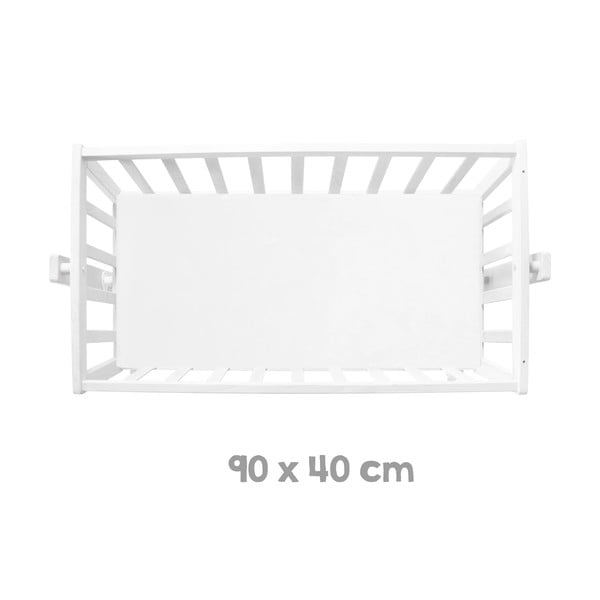 Fehér gurulós bölcső baldachinnal 40x90 cm Little stars – Roba-image-3