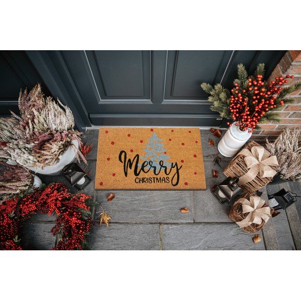 Kókuszrost lábtörlő karácsonyi mintával 40x70 cm Silver Christmas – Hanse Home-image-1