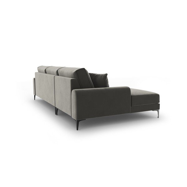 Madara világosszürke bársony sarokkanapé, bal oldali - Mazzini Sofas-image-3