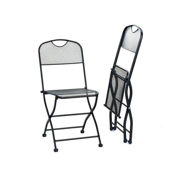 Fekete fém kerti szék - Rojaplast-image-1