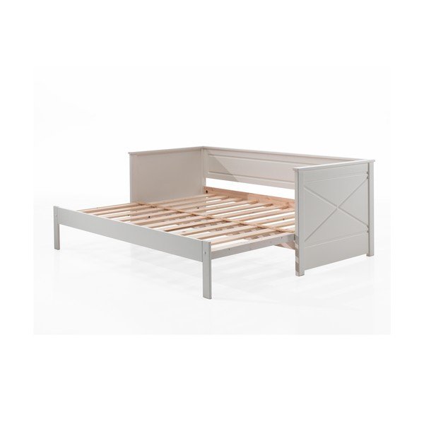 Fehér gyerekágy kihúzható pótággyal 180x200-90x200 cm PINO – Vipack-image-3