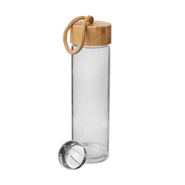 Üveg ivópalack bambusz tetővel, 450 ml - Orion