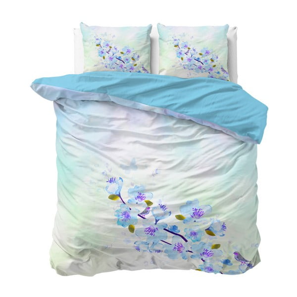 Sweet Flowers kék kétszemélyes ágyneműhuzat garnitúra pamutból, 200 x 220 cm - Sleeptime