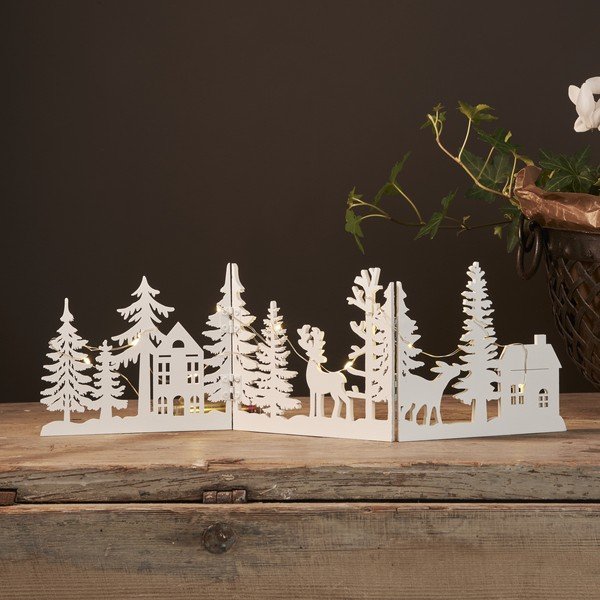 Fehér fénydekoráció karácsonyi mintával Fauna – Star Trading-image-1