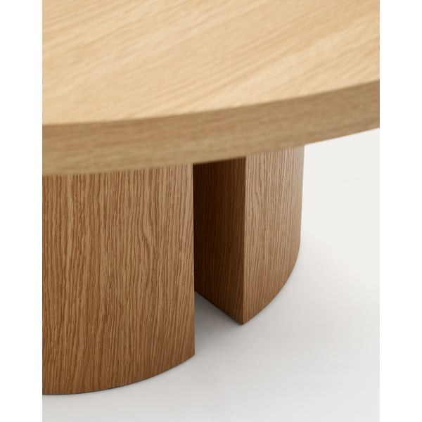 Kerek étkezőasztal tölgyfa dekorral ø 150 cm Nealy – Kave Home-image-1