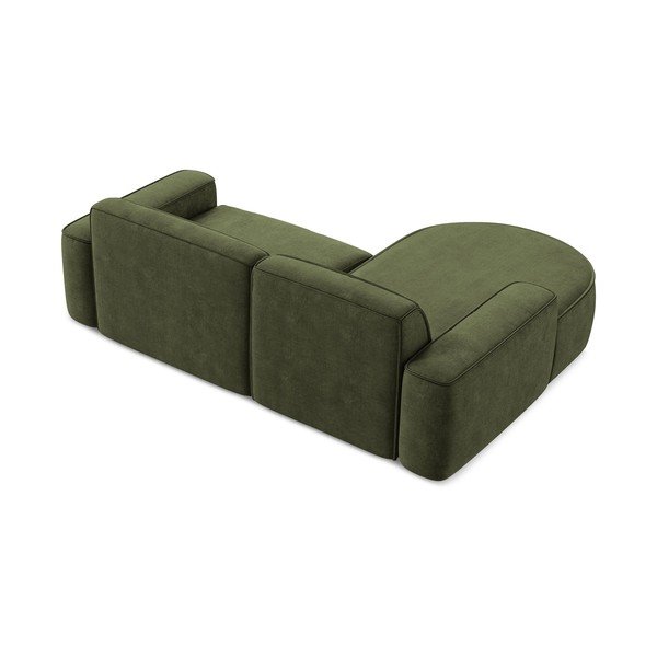 Zöld zsenília sarokkanapé (bal oldali-heverő résszel) Omao – Makamii-image-3