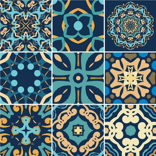 Dizier 9 db-os dekor falmatrica szett, 15 x 15 cm - Ambiance-image-1