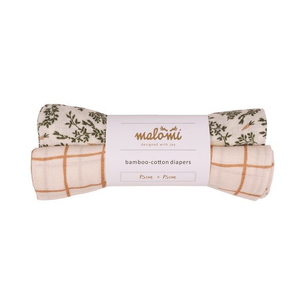 Bambusz pelenka készlet 2 db-os Green Floral – Malomi Kids-image-2