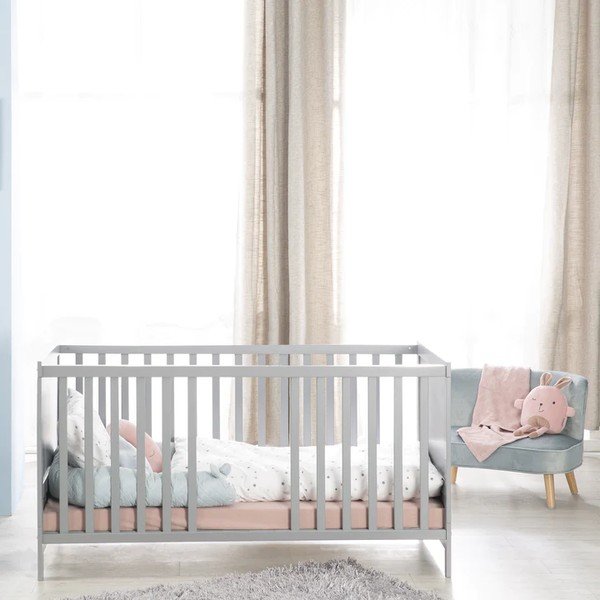 Világosszürke babaágy baldachinnal 70x140 cm Sternenzauber – Roba-image-4