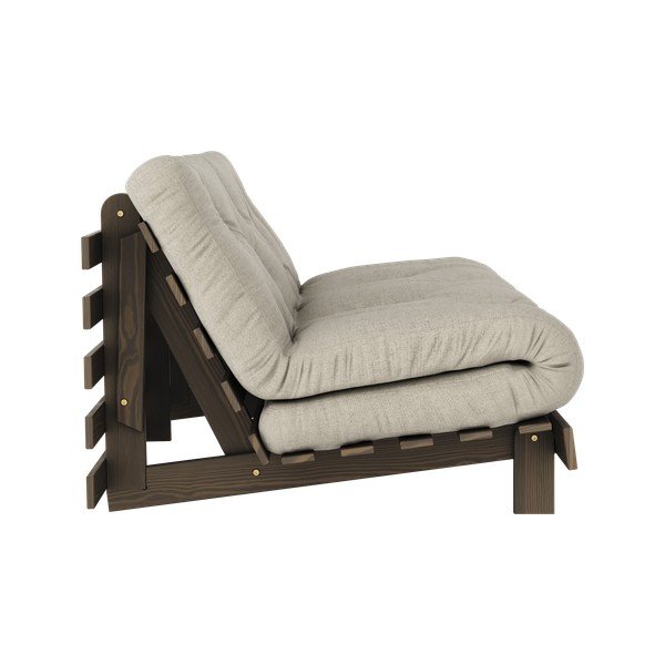 Szürkésbézs len kinyitható kanapé 160 cm Roots Carob – Karup Design-image-4