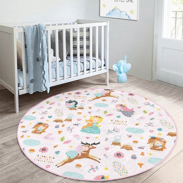 Világos rózsaszín gyerek szőnyeg ø 100 cm Comfort – Mila Home-image-2