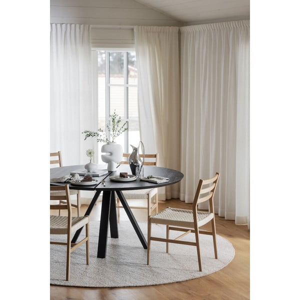 Kerek étkezőasztal tölgyfa asztallappal 150x150 cm Carradale - Rowico-image-2