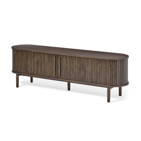 Barna TV-állvány tölgyfa dekorral 180x56x40 cm Meta – Unique Furniture