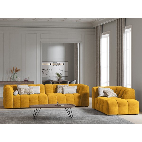 Vesta sárga bársony kanapé, 280 cm - Windsor & Co Sofas-image-1