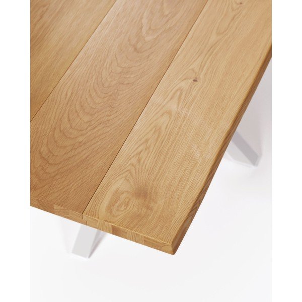 Étkezőasztal tölgyfa dekoros asztallappal 90x160 cm Argo – Kave Home-image-3