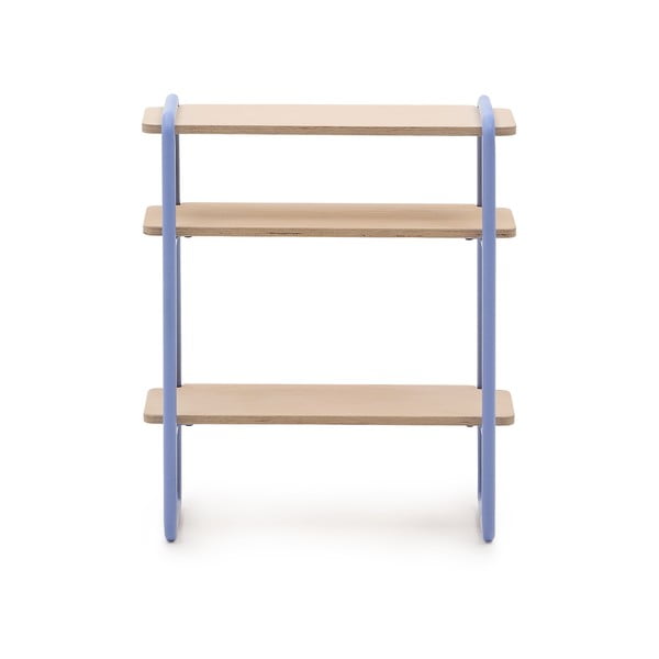 Világoskék-natúr színű függő gyerek könyvespolc kőrisfa dekorral 60x70x28 cm Tinn – Kave Home-image-2