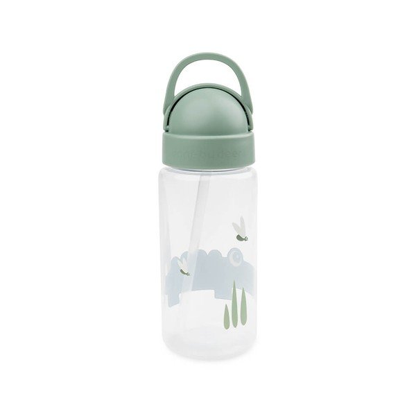 Zöld gyerek ivópalack szívószállal 350 ml Croco - Done by Deer-image-2