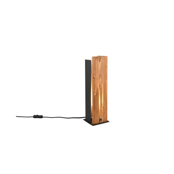 Fekete-natúr színű asztali lámpa fa búrával (magasság 40 cm) Karuni – Trio-image-4