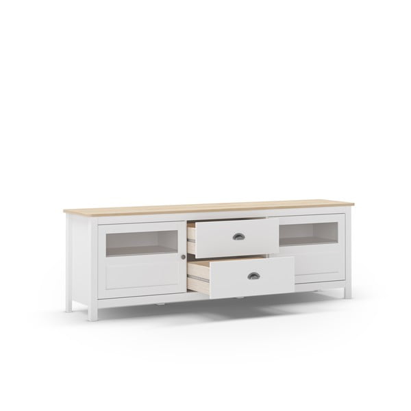 Fehér borovi fenyő TV-állvány 180x59 cm Misti – Marckeric-image-3