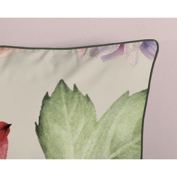 Bézs egyszemélyes-hosszabbított pamut-szatén ágyneműhuzat 140x220 cm Fiori – Descanso-image-3