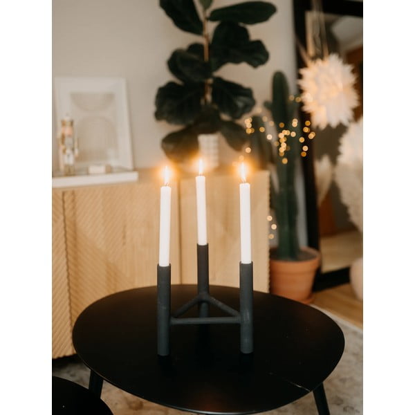 Deeb fekete alumínium gyertyatartó, magasság 20 cm - Bloomingville-image-1