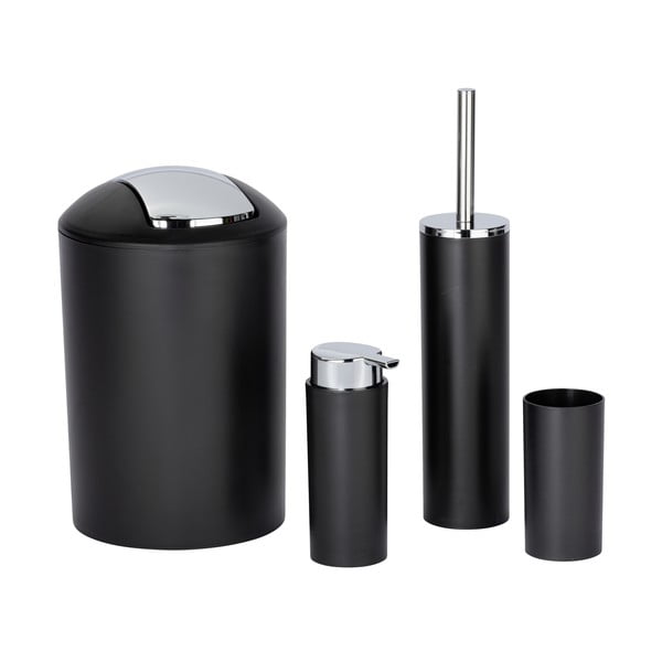Fekete műanyag fürdőszobai kiegészítő szett Calvo – Wenko
