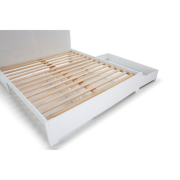 Fehér franciaágy tárolóhellyel, ágyráccsal 160x200 cm Gabi – Marckeric-image-4