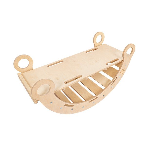 Natúr színű borovi fenyő hinta 39x75x38 cm Montessori – Meowbaby