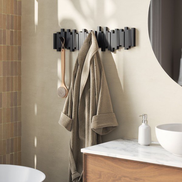 Fekete műanyag fali fogas 72 cm Sticks – Umbra-image-2