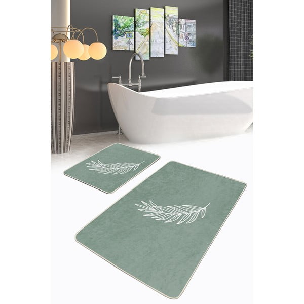 Zöld fürdőszobai kilépő szett 2 db-os 60x100 cm – Mila Home-image-2