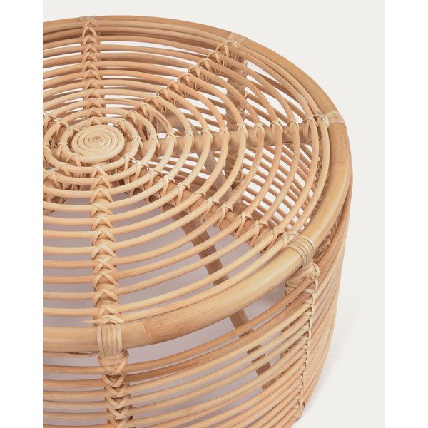 Natúr színű rattan kerek dohányzóasztal ø 66 cm Kohana – Kave Home-image-1