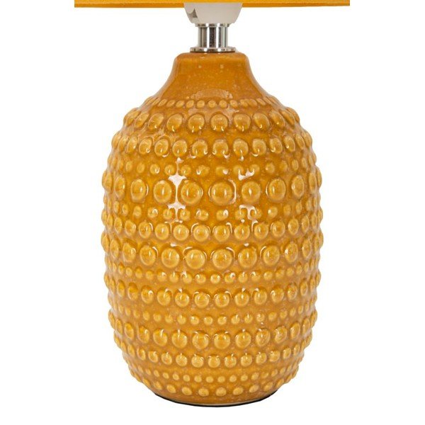 Mustársárga kerámia asztali lámpa textil búrával (magasság 30,5 cm) Points – Mauro Ferretti-image-3