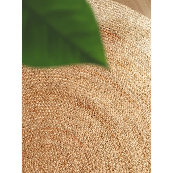 Natúr színű kétoldalas kézi szövésű kerek juta szőnyeg ø 200 cm Jutta Gold – Hanse Home-image-3