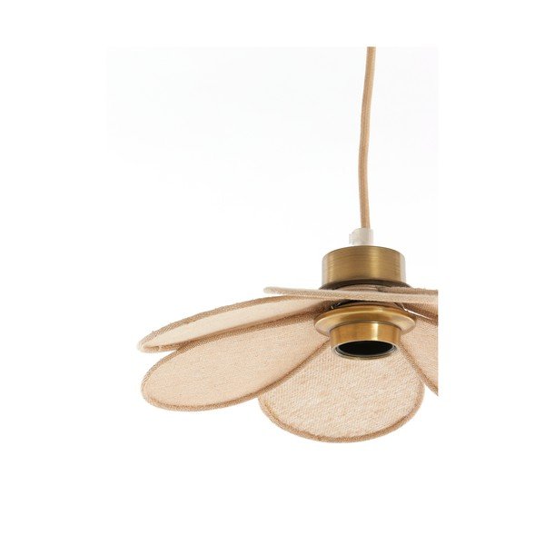 Krémszínű függőlámpa textil búrával Fyano – Light & Living-image-4