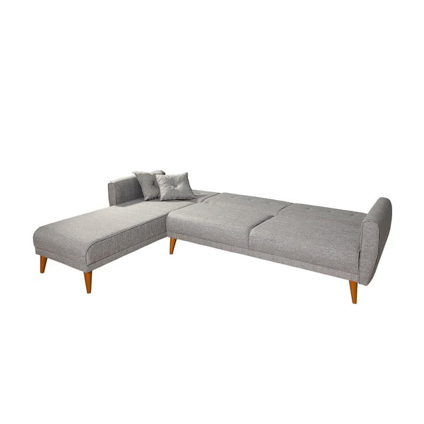 Világosszürke kinyitható sarokkanapé Aria – Balcab Home-image-4