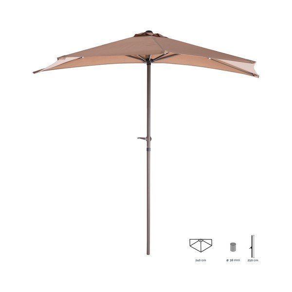 Bézs napernyő ø 240 cm – LDK Garden-image-3