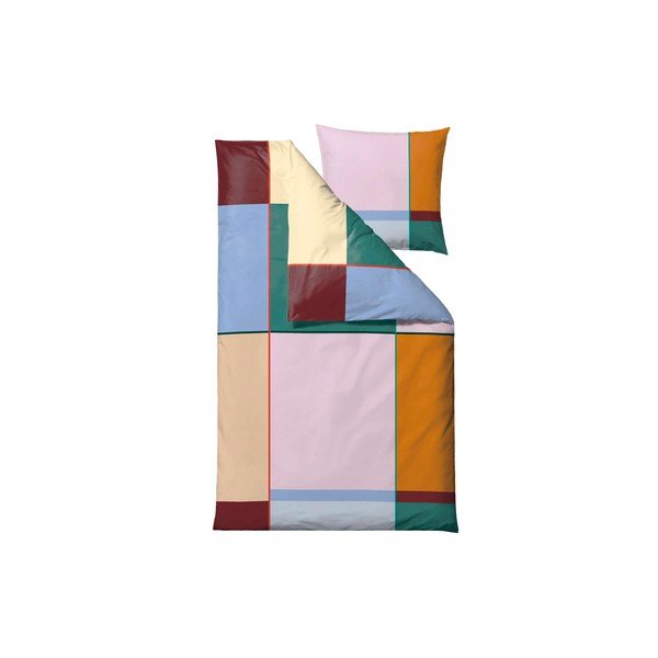 Egyszemélyes pamut ágyneműhuzat 140x200 cm Colour Block – Södahl