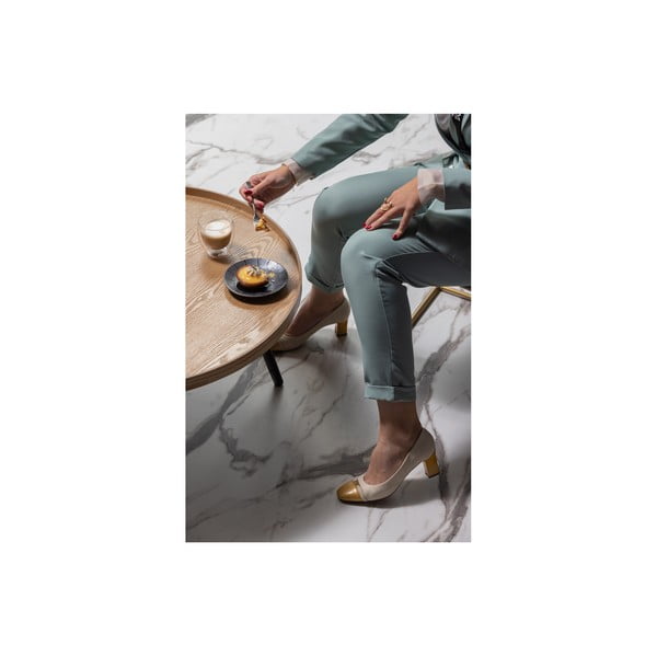 Mesa bézs-fekete dohányzóasztal, ø 78 cm - WOOOD-image-3