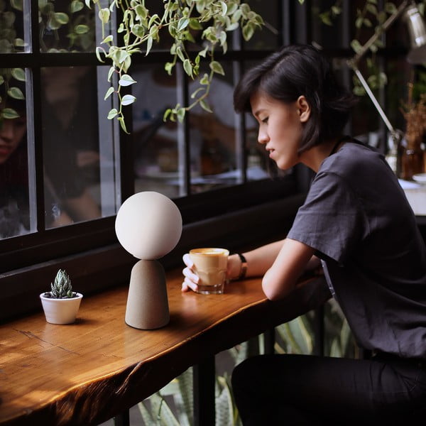 Creta szürke asztali lámpa, magasság 29,5 cm - SULION-image-2