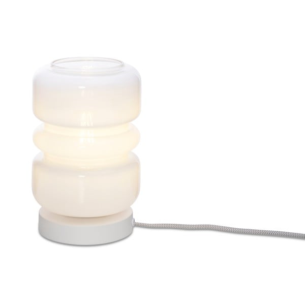 Fehér asztali lámpa üveg búrával (magasság 23 cm) Verona – it's about RoMi
