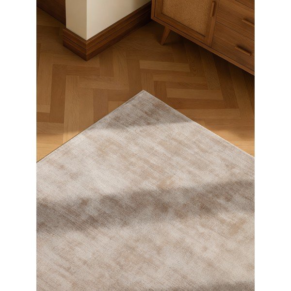 Bézs kézi szövésű viszkóz szőnyeg 80x150 cm Noemi – Vikosa-image-3