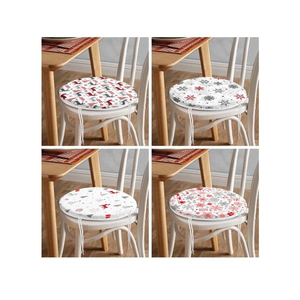 Székpárna szett karácsonyi mintával 4 db-os  ø 40 cm Snowflakes – Mila Home-image-4